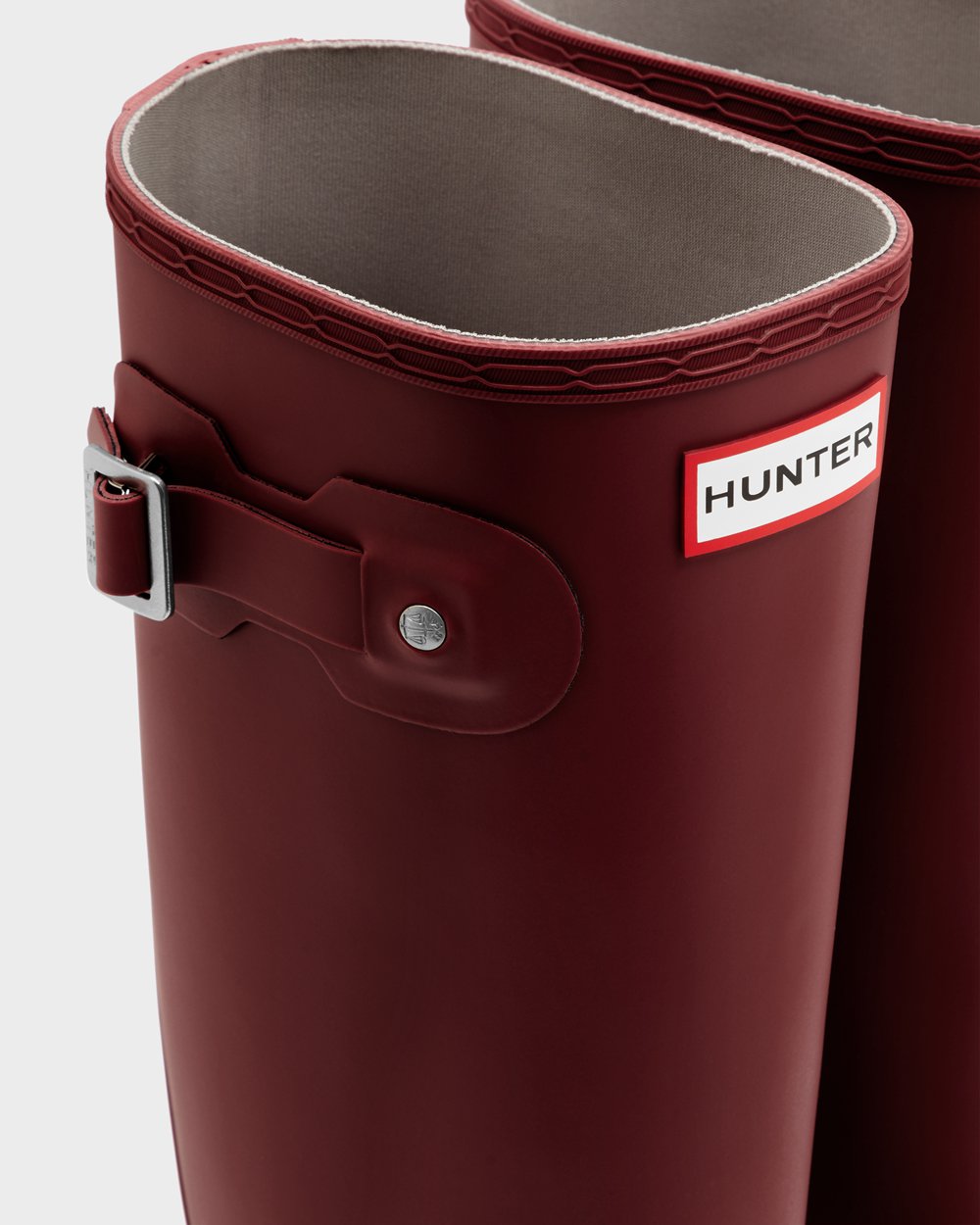 Galochas Altas Hunter Feminina Cinzentas Vermelhas - Original - 64ZWXVDIS